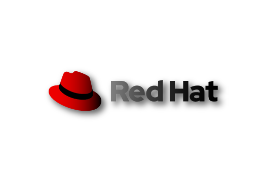 Image of the Red Hat logo with a gradient and drop shadow.