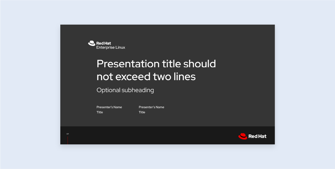 Functional type in Red Hat presentation templates.