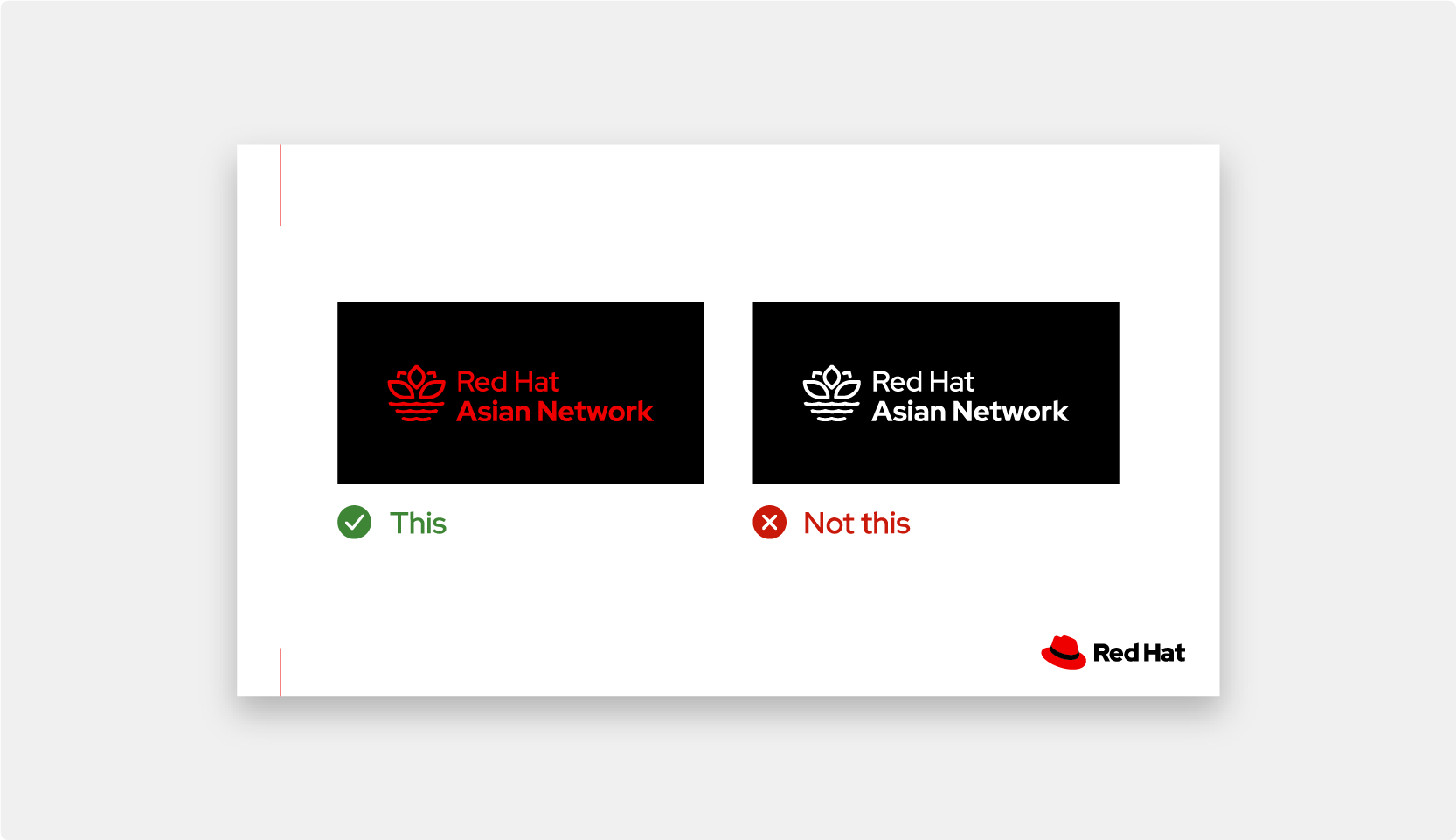 Red Hat Asian Network DEI community logo usage rules. 